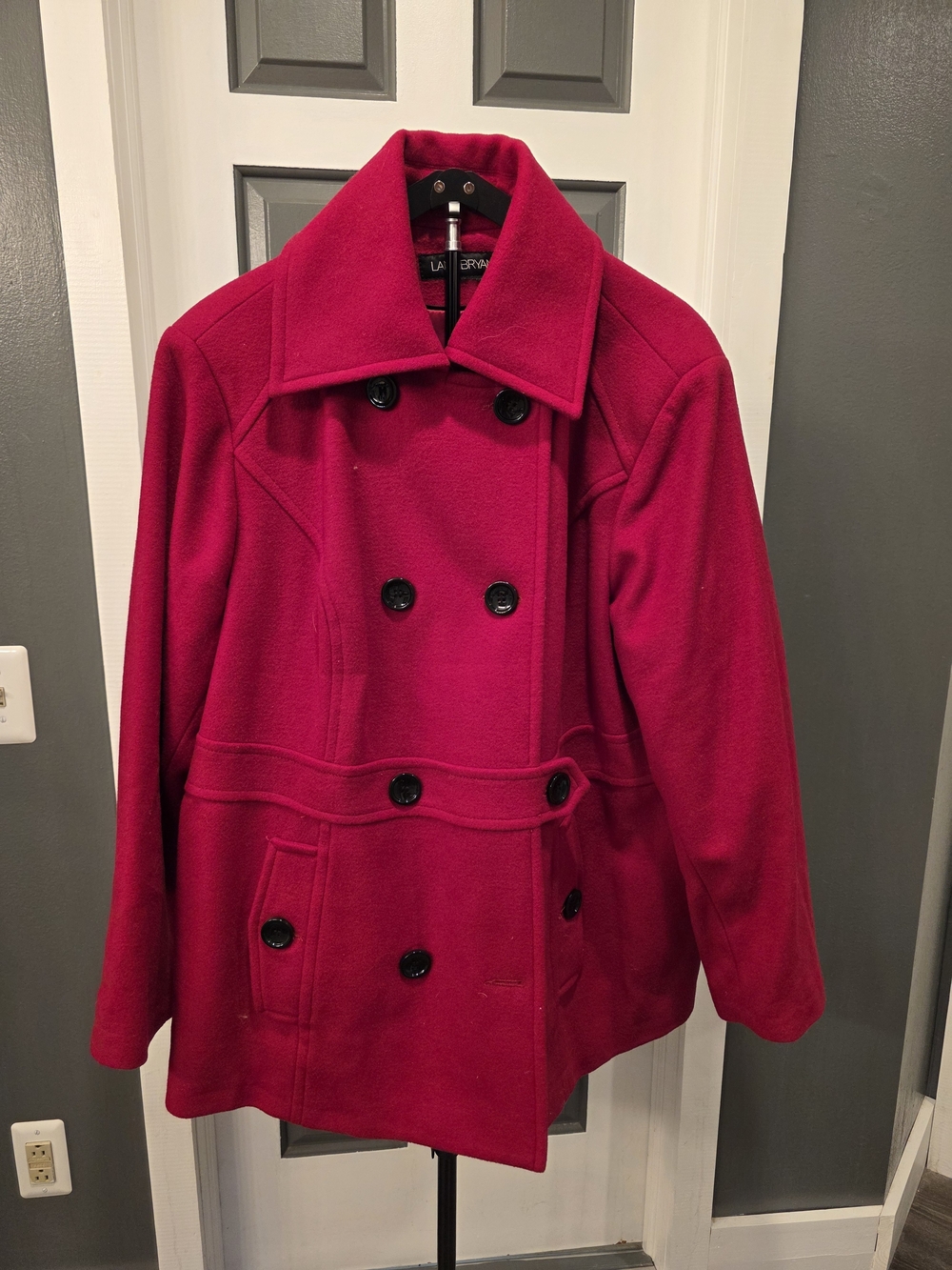 Lane Bryant Red Double-Breasted Peacoat